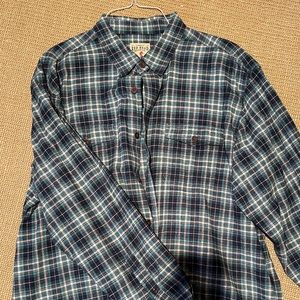 Men’s red head button down shirt